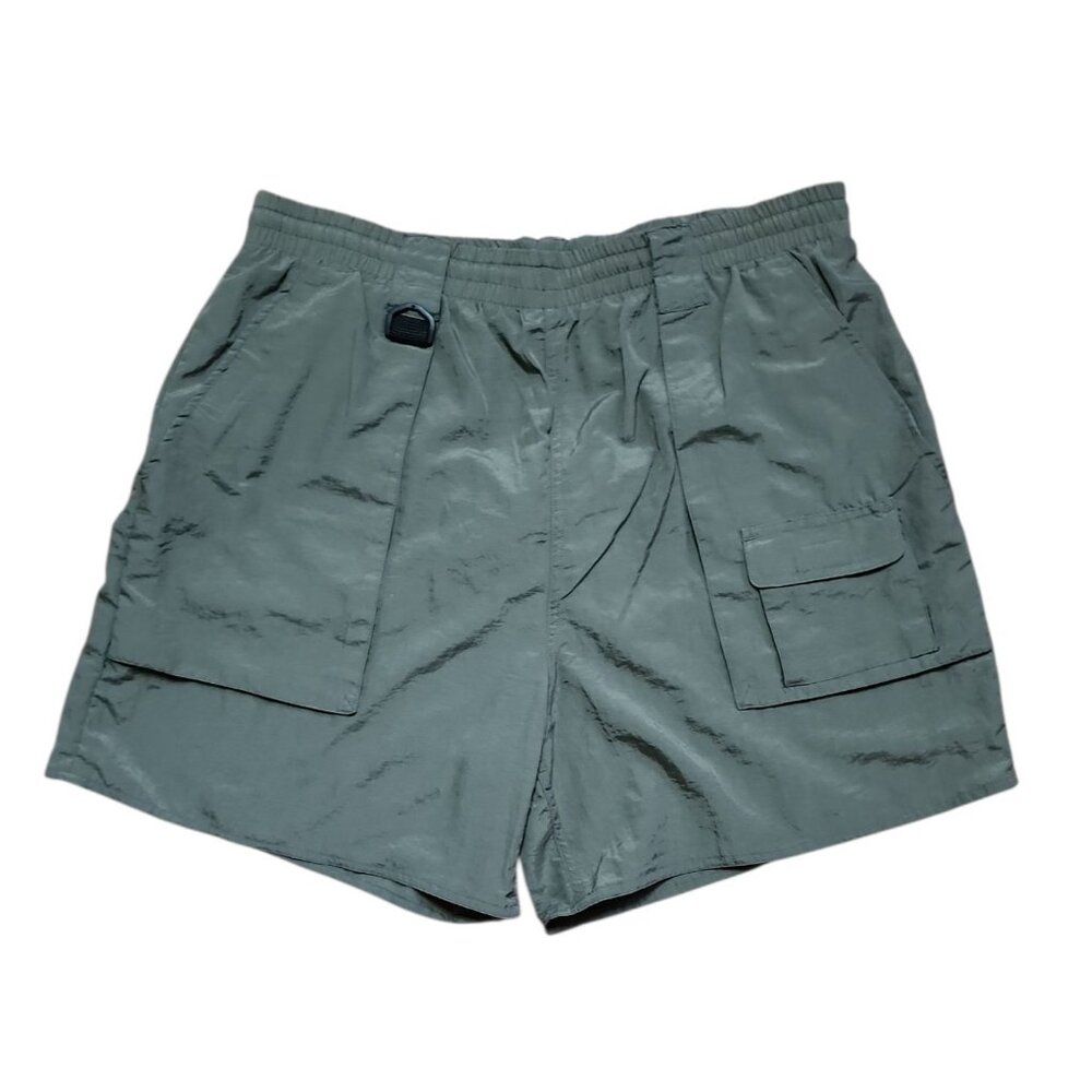 Pro Spirit Shorts Mens Size L Large Solid All Green Cargo Outdoor Nylon Active‎